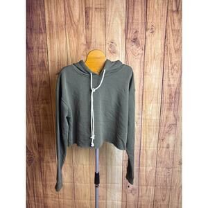Wild Fable Cropped Hoodie Olive Green Women's Size S